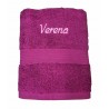 Krings Fashion Handtuch mit Namen oder Wunschbegriff bestickt, 50cm x 100cm, Farbe cyclam, Stickfarbe wählbar