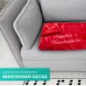 Krings Fashion Kuscheldecke 150 x 200 cm - Individuell anpassbar mit Namen und Text - Farbe Aqua -Stickfarbe wählbar