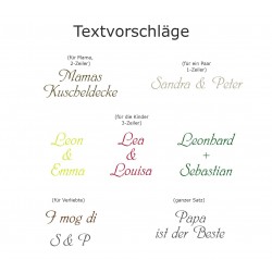 Krings Fashion Kuscheldecke 150 x 200 cm - Individuell anpassbar mit Namen und Text - Farbe Braun -Stickfarbe wählbar