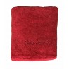 Luxus Saunatuch XXL mit Namen oder Wunschbegriff bestickt, 90cm x 220cm, Farbe rot, Stickfarbe wählbar