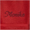 Krings Fashion Saunatuch mit Namen oder Wunschbegriff bestickt, 70cm x 200cm, Farbe rot, Stickfarbe wählbar